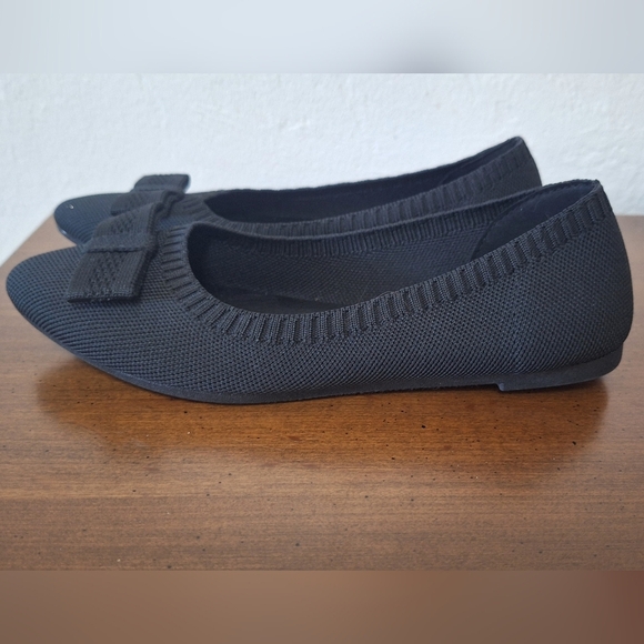 MIA Black Textile Slip-On Bow Pointed Toe Flats Size 6 - Picture 5 of 6
